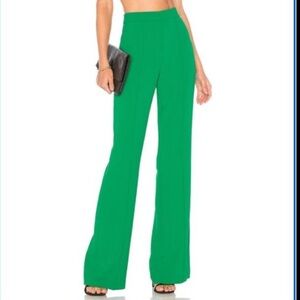Alice + Olivia Jalisa High Waisted Wide-Leg Trousers in Bright Juniper